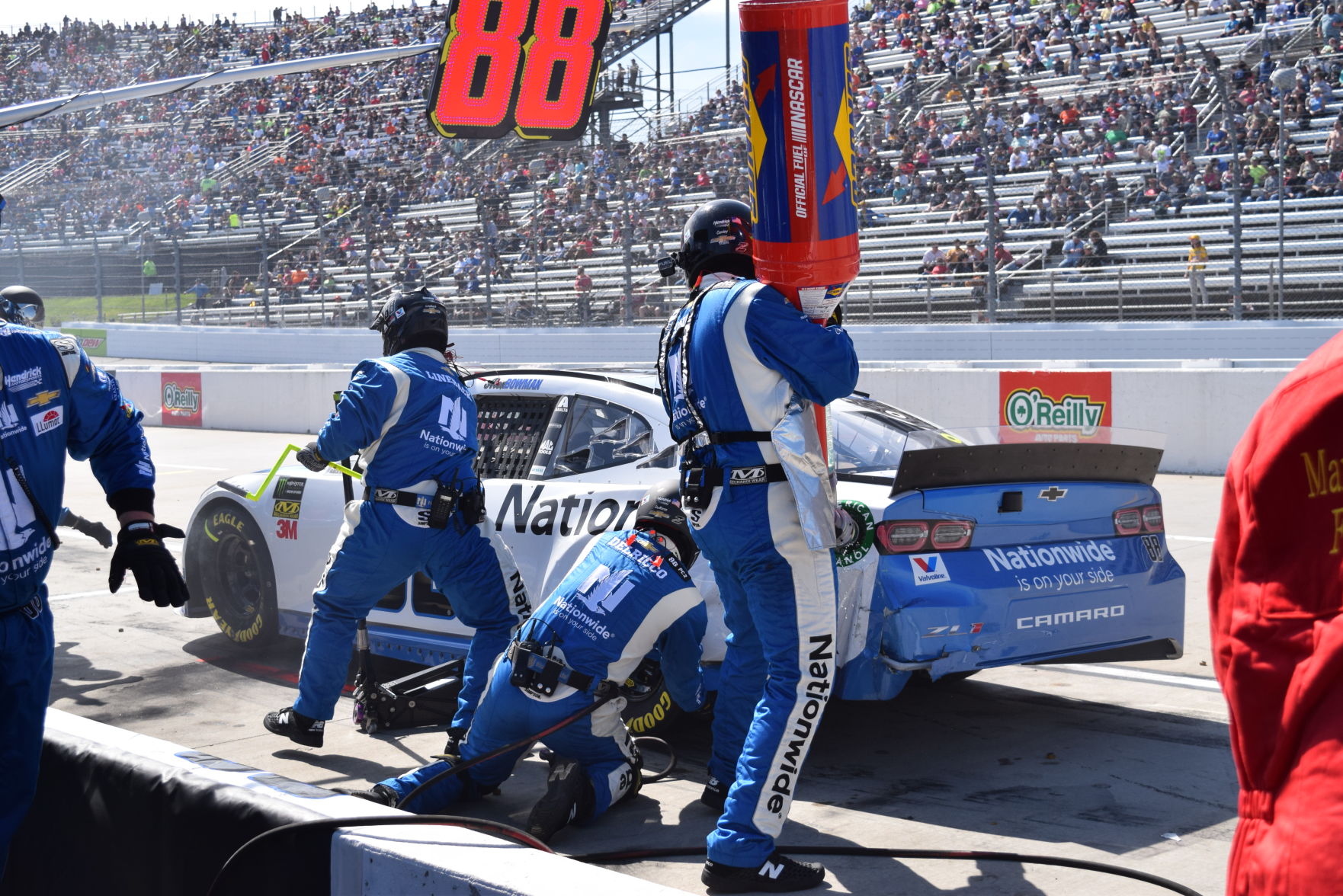 STP 500 Alex Bowman fuels up